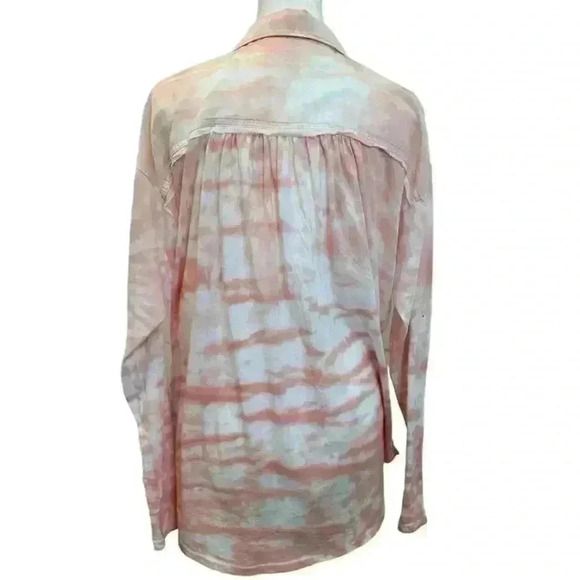 Splendid NWOT Pink Paige Tie Dye Button-Up Shirt Top Size S - Picture 4 of 9